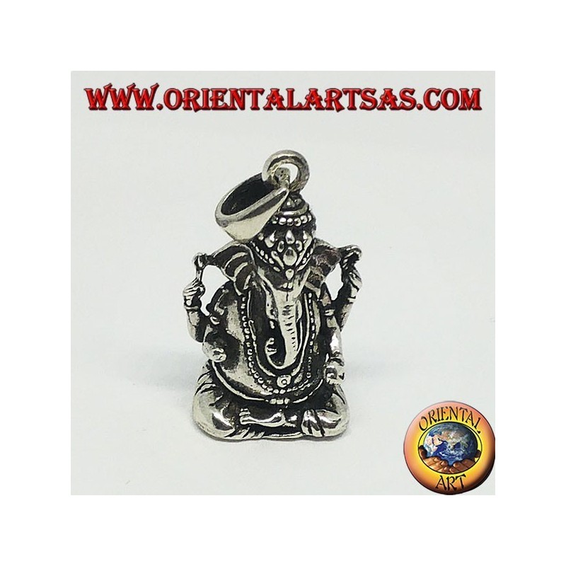Colgante de plata con estatuilla de Ganesha o Ganesh (grande)