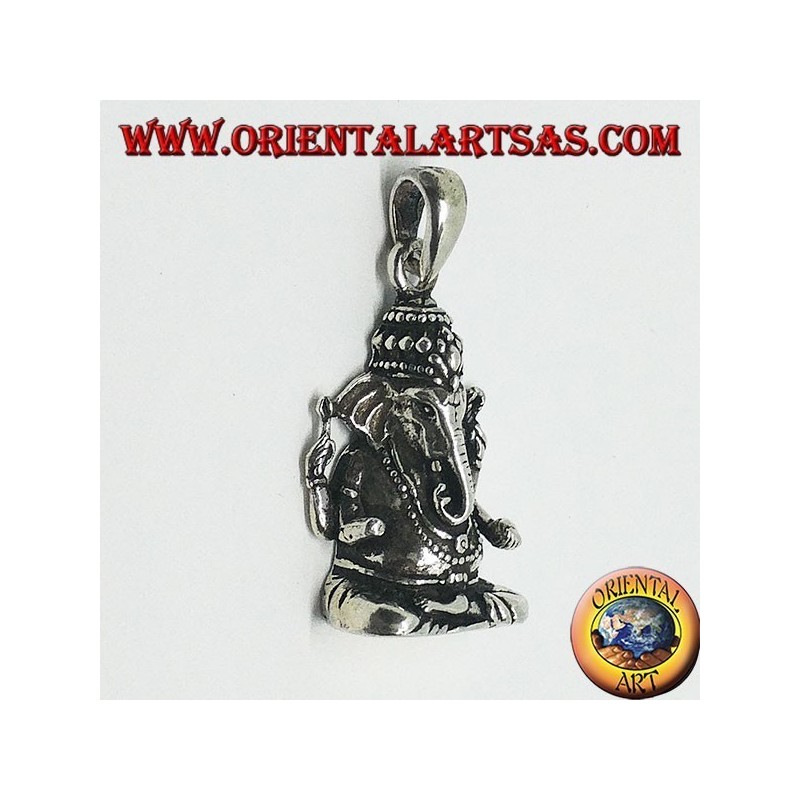 Colgante de plata con estatuilla de Ganesha o Ganesh (grande)