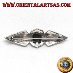 Broche de plata con marcasitas y ónix rectangular.