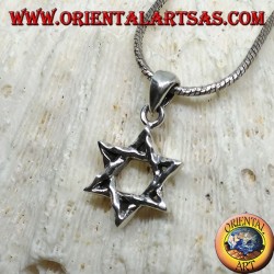 Pendentif en argent, étoile battue de David (étoile juive)