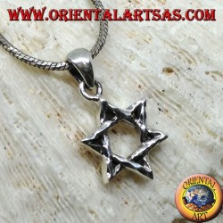Pendentif en argent, étoile battue de David (étoile juive)