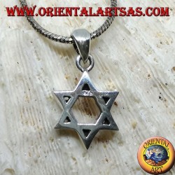 Silver pendant, beaten David's star (Jewish star)