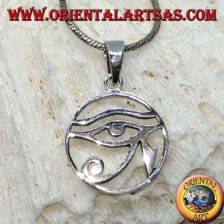 Silver pendant, eye of Horus smooth in the circle