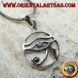 Silver pendant, eye of Horus smooth in the circle