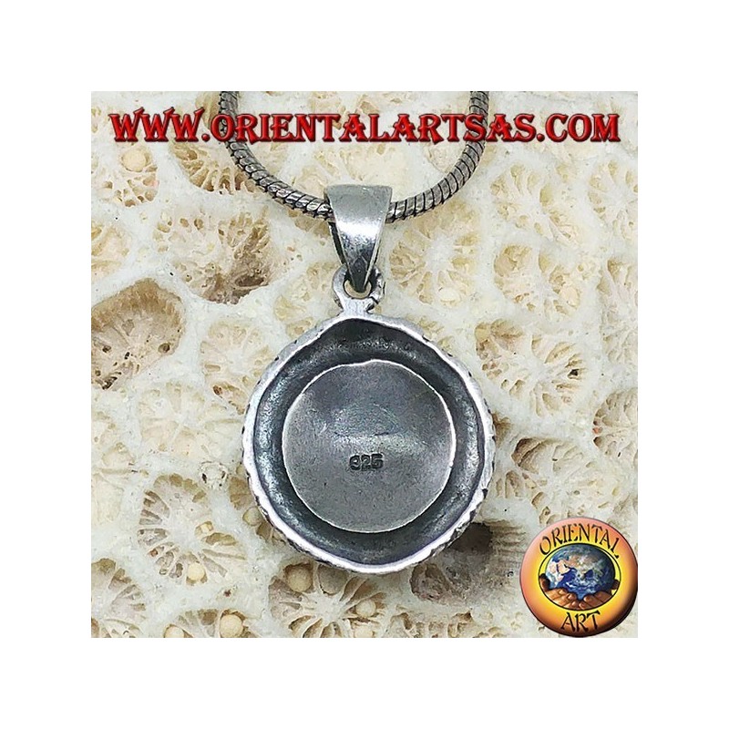 Pendentif en argent, talisman Uroboro Ouroboros avec pentacle sur plaque
