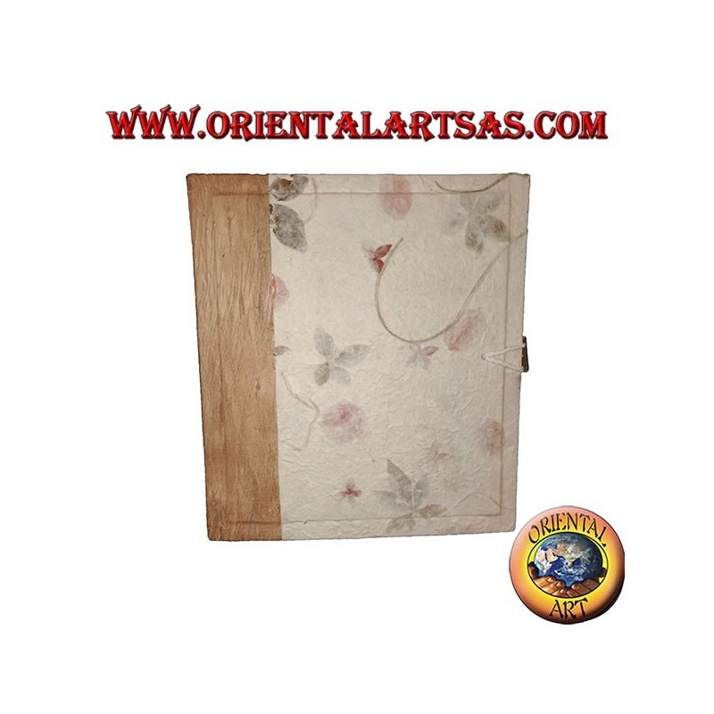 Album fotografico in carta di riso e petali di fiori con chiusura, 27 cm