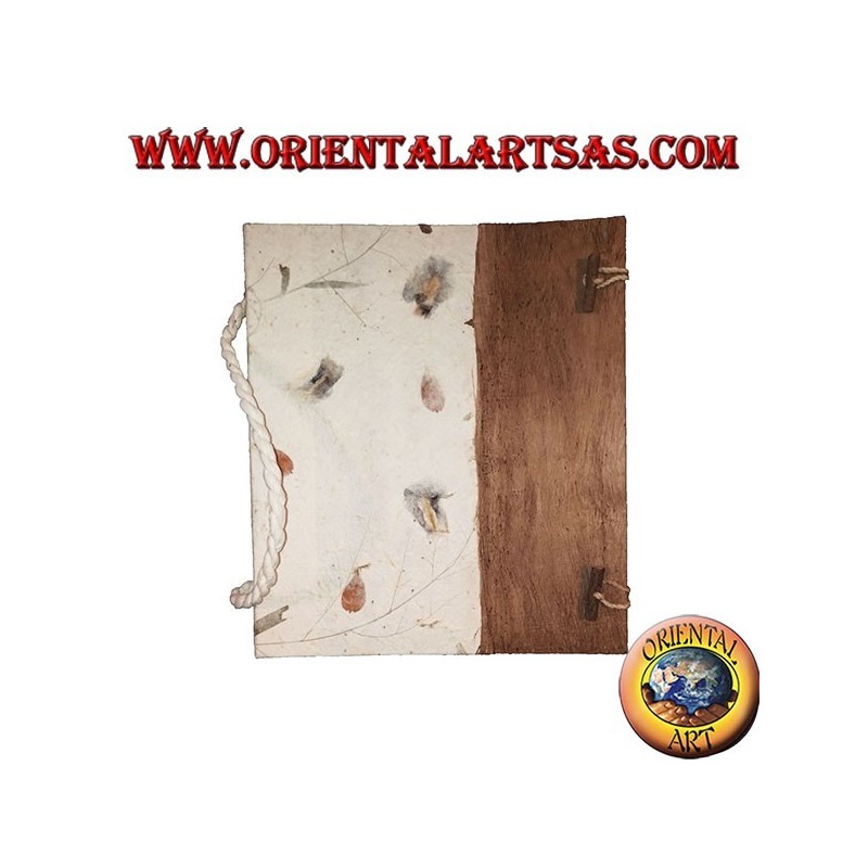 Album photo en papier de riz et d'écorce avec fermeture, 27 cm