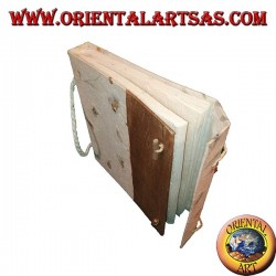 Álbum de fotos en papel de arroz y corteza con cierre de caja, 27 cm.