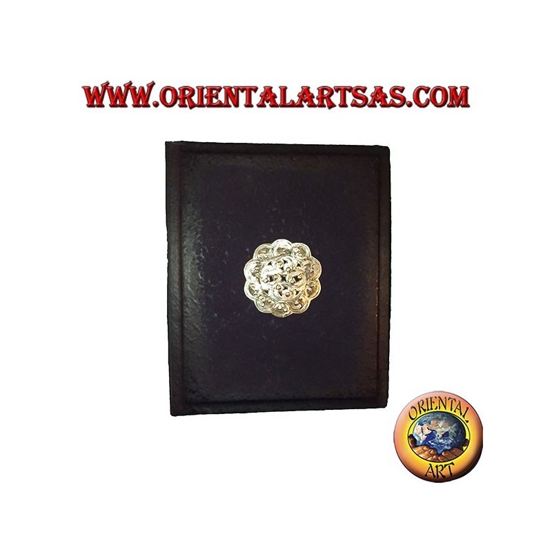 Album fotografico in carta di riso con copertina blu e piastra, 27 cm