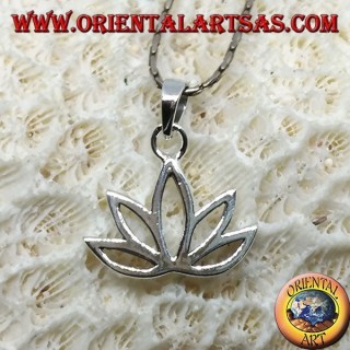 Colgante de plata flor sagrada flor de loto para el hinduismo y el budismo