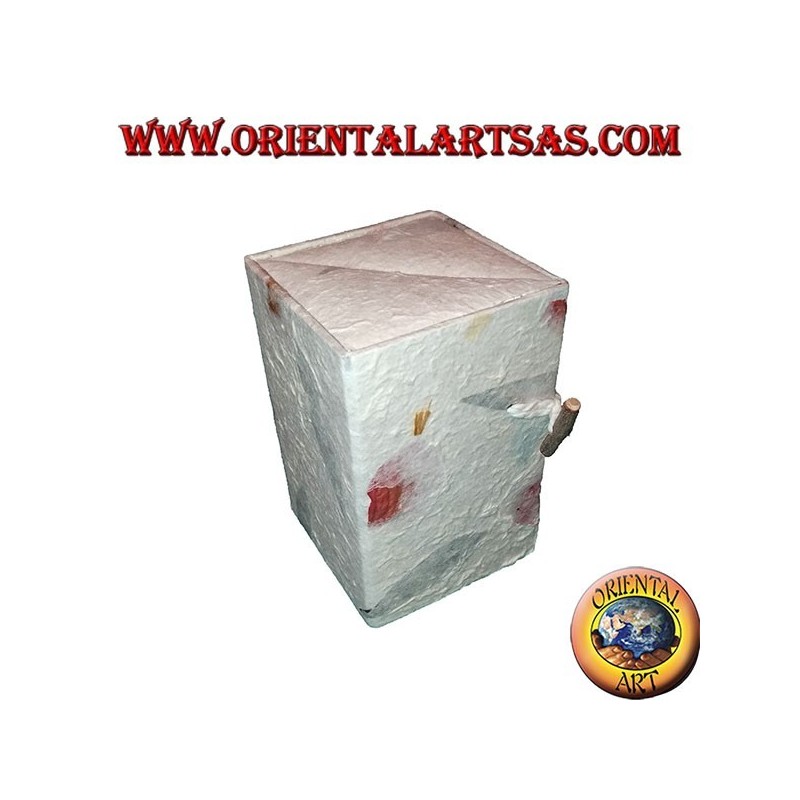 Jewelry box in rice paper with three parallelepiped drawers, 13 cm