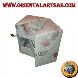 Jewelry box in rice paper with three parallelepiped drawers, 13 cm