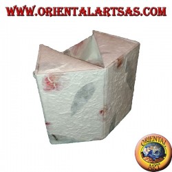 Joyero en papel de arroz con tres cajones paralelepípedos, 13 cm.