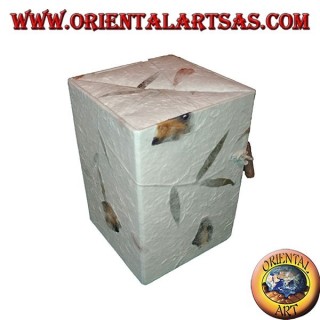 Scatola portagioie in carta di riso con tre cassetti a parallelepipedo, 15 cm