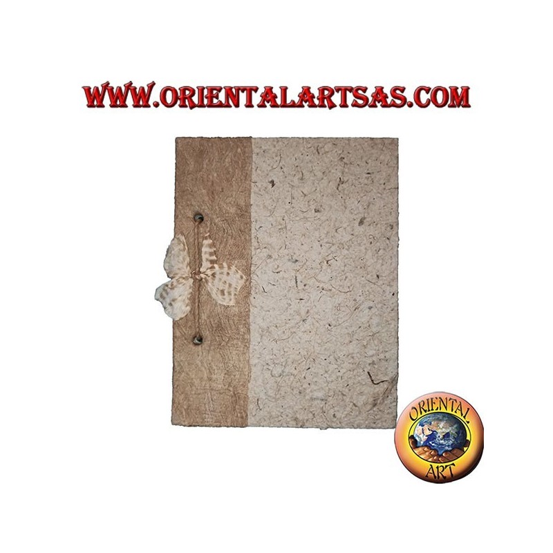 Cuaderno de cuaderno en corteza de árbol con cuerda, 21 cm.