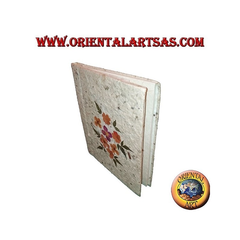 Taccuino quaderno in carta di riso con decorazione di petali di fiori 1, 21 cm