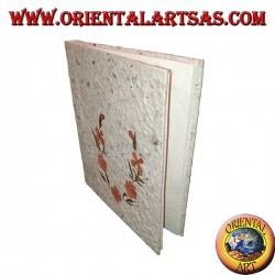 Notebook notebook in rice paper with flower petals decoration 2, 21 cm