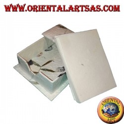 Hinweis Kartenhalter in Reispapier und Blütenblätter mit Prospekt