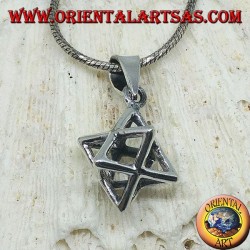Pendentif en argent de Merkaba Mer-Ka-Ba