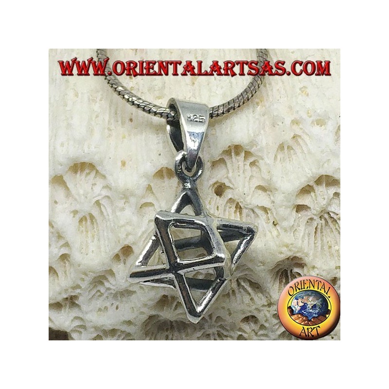 Pendentif en argent de Merkaba Mer-Ka-Ba
