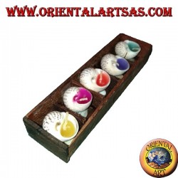 Juego de 5 velas aromáticas en la cáscara con varios sabores variados