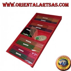 Set of 8 natural incenses (5 pcs) + 6 incense cones + burning essences (pink)