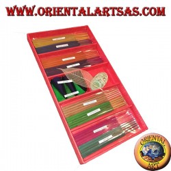 Set de 8 inciensos naturales (5 piezas) + 6 conos de incienso + esencias ardientes (rosa)