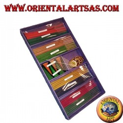 Set of 8 natural incenses (5 pcs) + 6 incense cones + burning essences (purple)