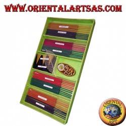 Set of 8 natural incenses (5 pcs) + 6 incense cones + burning essences (green)
