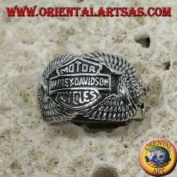 Silberring mit Harley Davidson Logo unter den Adlern