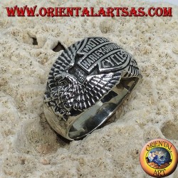 Silberring mit Harley Davidson Logo unter den Adlern