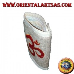 4-pocket hemp wallet with two zippers with embroidered pattern