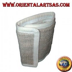 Cartera de cáñamo con 4 bolsillos y dos cremalleras con dibujo bordado.