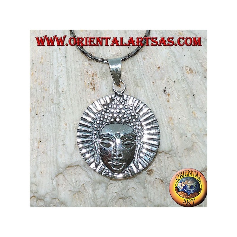 Pendentif en argent d'un Bouddha rayonnant
