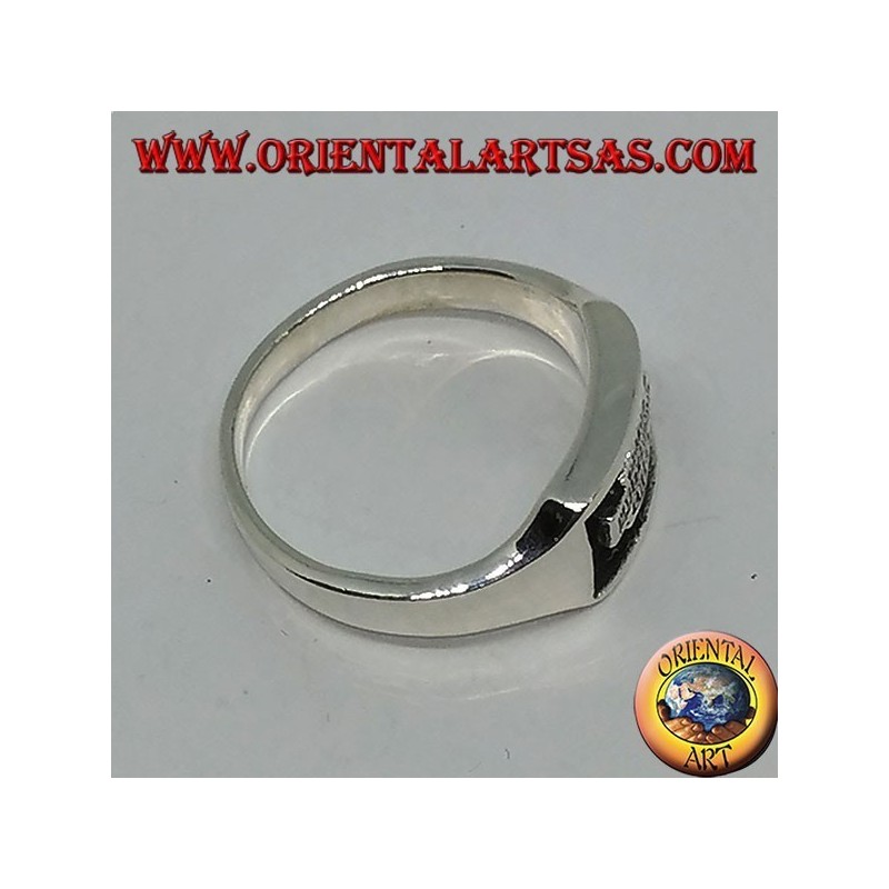 Anillo de plata Harley Davidson bajo relieve.