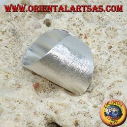 Silver ring with a wide satin band