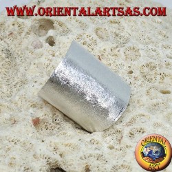 Silver ring with a wide satin band