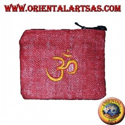 Portamonete in canapa con tracolla con fantasia ricamata (vari colori)