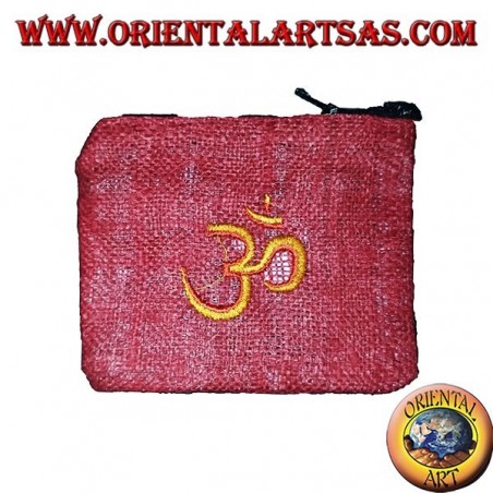 Portamonete in canapa con tracolla con fantasia ricamata (vari colori)