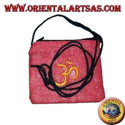 Hemp purse with shoulder strap with embroidered pattern (various colors)