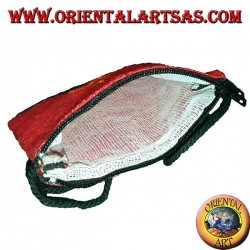 Hemp purse with shoulder strap with embroidered pattern (various colors)