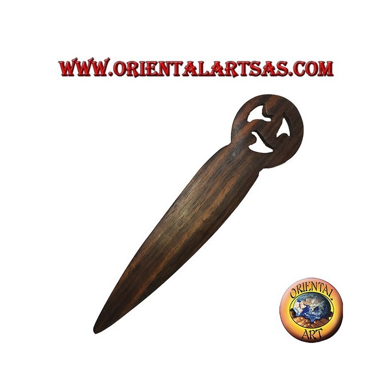 Tagliacarte in legno di ebano in varie fantasie, 17 cm