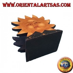 Soporte de correo para sol y luna o servilletero pintado a mano de madera