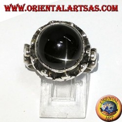 Bague en argent, style impérial élevé avec ensemble d'étoile noire