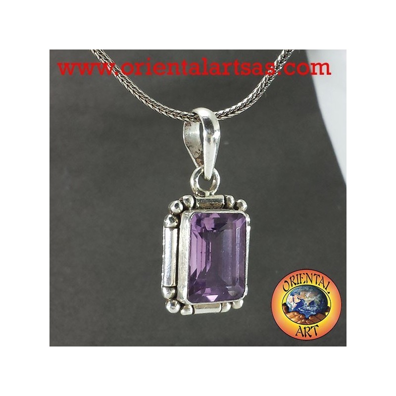 pendente in argento con ametista naturale
