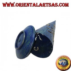 Cône d'encens Burn, bougeoir en fer forgé perforé bleu, 13 cm