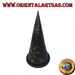 Cône d'encens Burn, bougeoir en fer forgé noir perforé, 16 cm