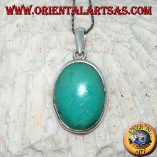 Silver pendant with natural Tibetan Turquoise (large)