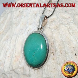 Silver pendant with natural Tibetan Turquoise (large)