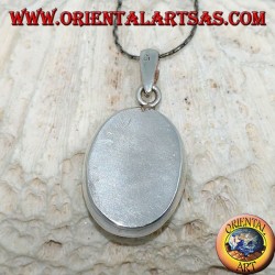 Pendentif en argent avec turquoise tibétaine naturelle (grand)